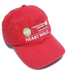 American Heart Association Heart Walk Mens Hat Adjustable Red Baseball Hat